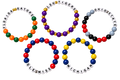 Five beaded championship bracelets arranged in a ring-like layout on a plain white background. Each bracelet features team lettering for Florida Gators, LSU Tigers, Ohio State, Ole Miss, and Michigan, with beads in multiple bright colors including white, red, blue, yellow, green, orange, black, and purple.